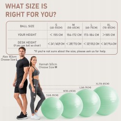 Outlet PhysKcal Zestaw 2 Piłek: gimnastyczna 75 cm i Pilates 23 cm miętowe