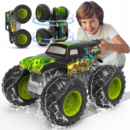 Outlet MONSTER TRUCK 1:16 STEROWANY SAMOCHÓD AMFIBIA AKROBACJE ZIELONY