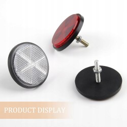 Outlet Zestaw 12 okrągłych odblasków 60 mm z śrubami i mocowaniami 3 kolory