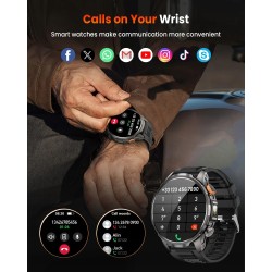 Outlet Smartwatch Męski Militarny 1,91" AMOLED 1000mAh 5ATM BT Czarny