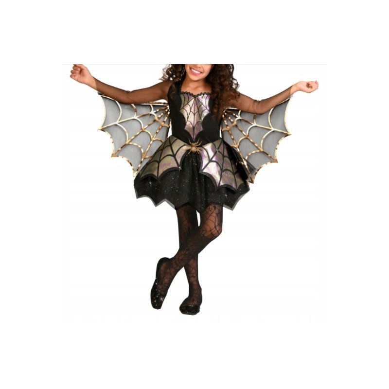 Outlet Strój Pajączek dla Dziewczynki Halloween Sukienka ze Skrzydełkami