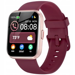 Outlet Smartwatch 1.8" sportowy kompatybilny z iOS Android Alexa bordowy