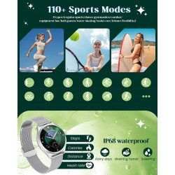 Outlet Smartwatch dla kobiet 1.27'' TFT HD BT 5.2 wodoodporny srebrny