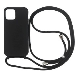 Outlet Ququcheng Etui z Łańcuszkiem do iPhone 15 6.1" TPU Matowe Czarny
