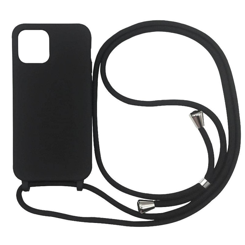 Outlet Ququcheng Etui z Łańcuszkiem do iPhone 15 6.1" TPU Matowe Czarny