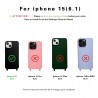 Outlet Ququcheng Etui z Łańcuszkiem do iPhone 15 6.1" TPU Matowe Czarny