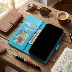 Outlet Aisenth Etui Skórzane Zielone do Samsung Galaxy S10 z Motywem Drzewa