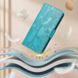 Outlet Aisenth Etui Skórzane Zielone do Samsung Galaxy S10 z Motywem Drzewa