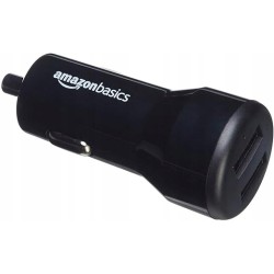 Outlet Amazon Basics Ładowarka samochodowa 4,8 mA 2 porty USB Czarna