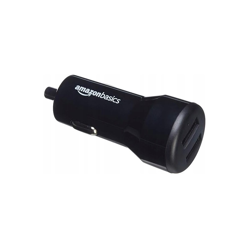 Outlet Amazon Basics Ładowarka samochodowa 4,8 mA 2 porty USB Czarna