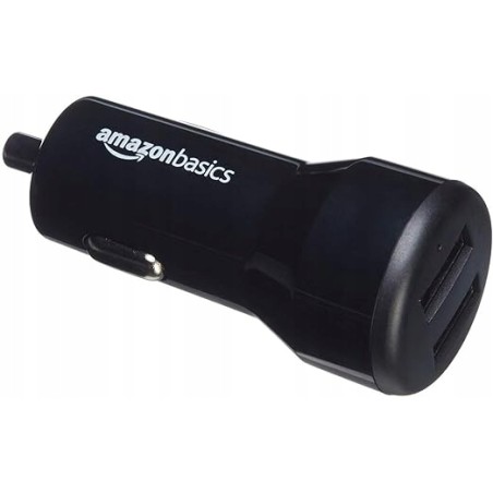 Outlet Amazon Basics Ładowarka samochodowa 4,8 mA 2 porty USB Czarna