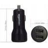 Outlet Amazon Basics Ładowarka samochodowa 4,8 mA 2 porty USB Czarna