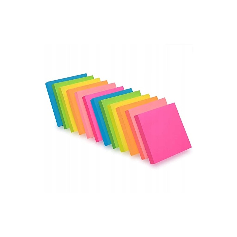 Outlet Karteczki samoprzylepne 76 x 76 mm po 100 arkuszy w 6 kolorach 12szt