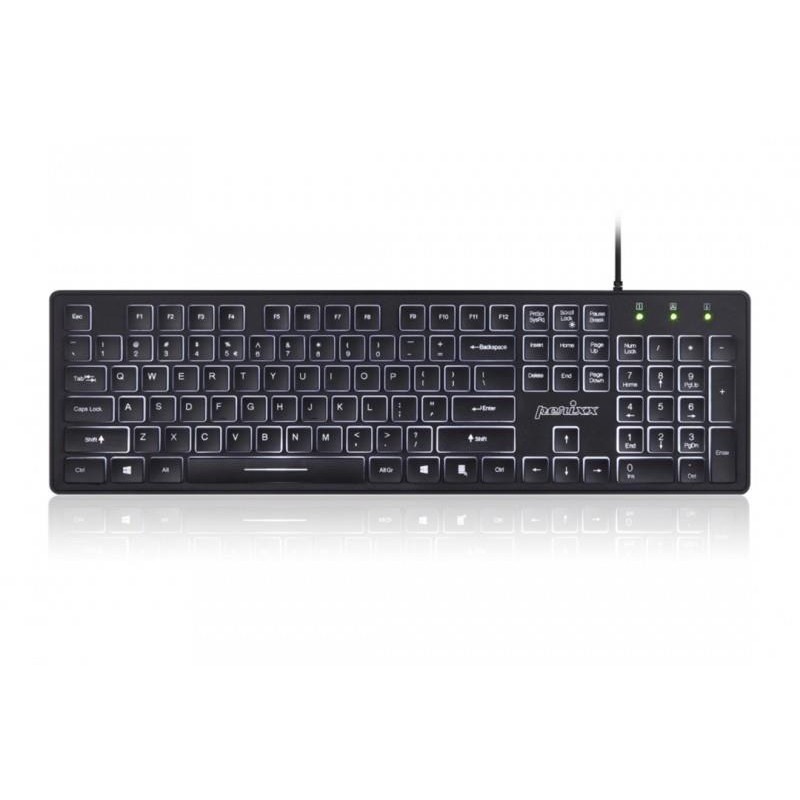 Outlet Perixx PERIBOARD-317 klawiatura USB podświetlana LED slim przewodowa