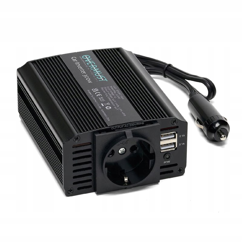 Outlet OVERMUST przetwornica 12V 230V 300W z 2x USB gniazdo Schuko do auta
