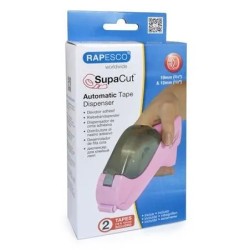 Outlet Dyspenser do taśmy Rapesco SupaCut 17 mm z 2 taśmami różowy OPIS