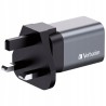 Outlet SZYBKA PODWÓJNA Turystyczna Ładowarka Sieciowa VERBATIM GaN USB 35W