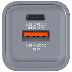 Outlet SZYBKA PODWÓJNA Turystyczna Ładowarka Sieciowa VERBATIM GaN USB 35W