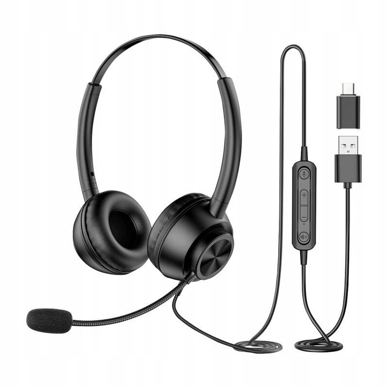 Outlet New Bee H368 słuchawki z mikrofonem USB USB-C przewodowe 1.8 m Teams