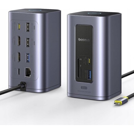 USZKODZONY Baseus stacja dokująca USB-C 12 w 1 Dual 4K HDMI 10Gbps 100W PD