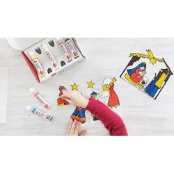 Outlet Marabu Zestaw Farbek na bazie wody dla dzieci 3+ 6 szt + kolorowanki