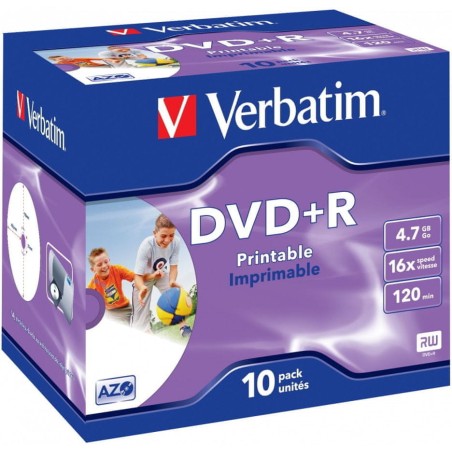 Outlet Płyta DVD do zadrukowania Verbatim DVD+R 4,7 GB przezroczysty 10