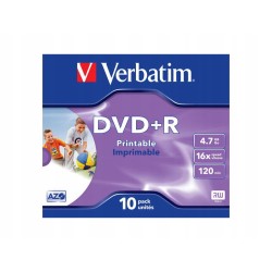 Outlet Płyta DVD do zadrukowania Verbatim DVD+R 4,7 GB przezroczysty 10