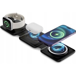 Outlet ŁADOWARKA INDUKCYJNA SKŁADANA 3w1 USB C Tiergrade Czarny