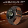 Outlet LanQii Czarny Skórzany Pasek 20mm do Garmin S50/S44/Vivoactive 6/5/3