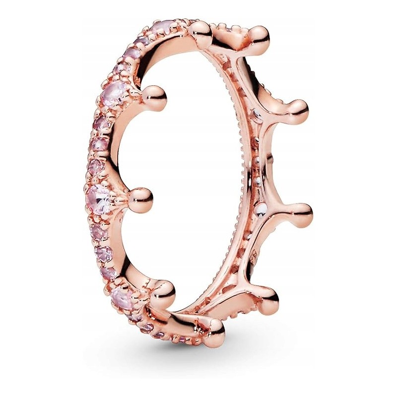 Outlet Pandora Enchanted Crown Pink pierścionek r.54 śr.17,2mm różowe złoto