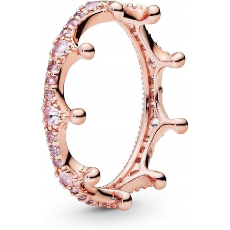 Outlet Pandora Enchanted Crown Pink pierścionek r.54 śr.17,2mm różowe złoto