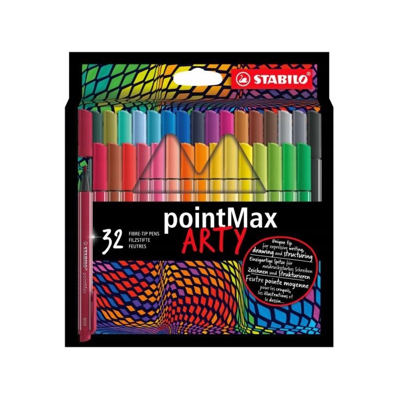 Outlet Zestaw Kolorowych Pisaków Stabilo pointMax ARTY z nylonową