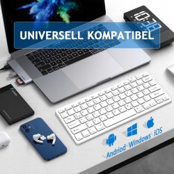 Outlet Klawiatura Bezprzewodowa Bluetooth iPad Windows QWERTZ DE Biały