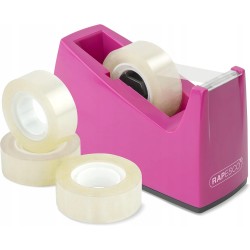 Outlet Dyspenser taśmy biurkowy Rapesco 1621 300 z rdzeniem 25 mm Różowy +