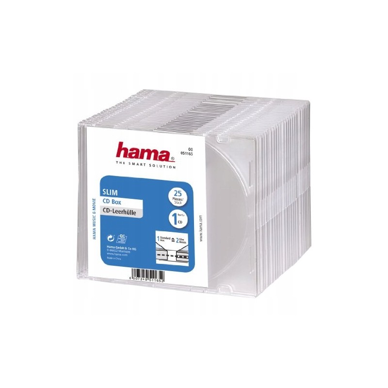 Outlet Hama CD Slim Box etui na CD/DVD zestaw przezroczyste 25 szt.