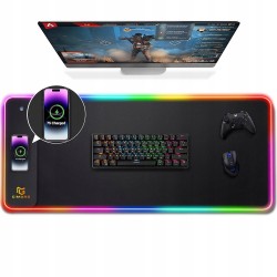 Outlet Gimars XXL Podkładka pod Mysz RGB 80x30cm z Szybkim Ładowaniem