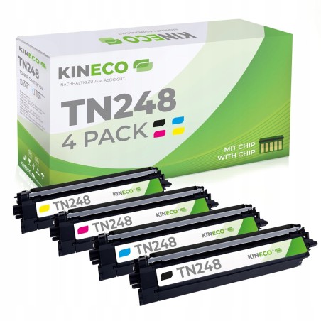 Outlet Tonery Kineco TN248CMYK do Brother Czewony Czarny Żółty Niebieski