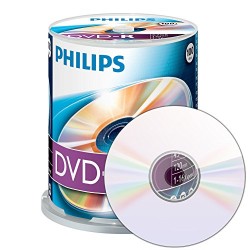 Outlet Płyty PHILIPS DVD-R 4,7 GB 100 szt. + stojak z uchwytem Czarny