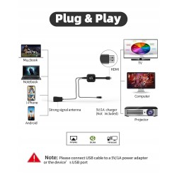 Outlet Adapter bezprzewodowy HDMI WiFi Airplay DLNA do telewizora 4K