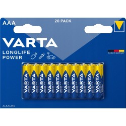 Outlet Zestaw 20 sztuk Baterii alkalicznych Varta AAA (R3) Niebieskie