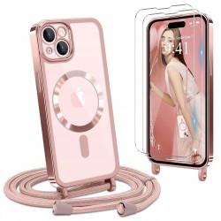 Outlet Ethanger Etui na iPhone 15 Plus ze sznurkiem + 2 szkła hartowane