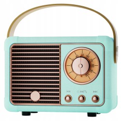 Outlet Przenośny Głośnik Bluetooth Retro 10,3x7,1x6,3 cm Niebieski