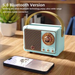 Outlet Przenośny Głośnik Bluetooth Retro 10,3x7,1x6,3 cm Niebieski