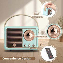 Outlet Przenośny Głośnik Bluetooth Retro 10,3x7,1x6,3 cm Niebieski