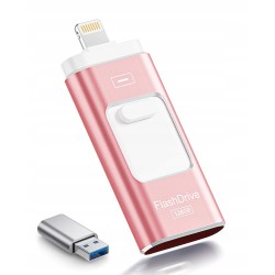 Pendrive 128 GB ROSPE 3 w 1 USB 3.0 MFi dla iOS, Android, PC Różowy