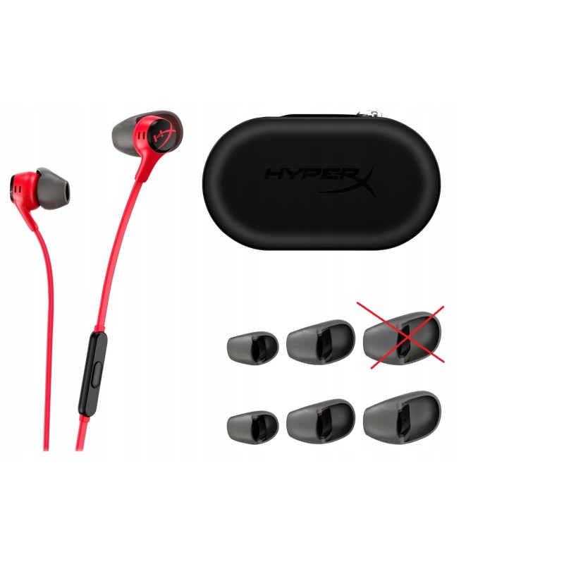 USZKODZONY Słuchawki przewodowe douszne HyperX Cloud Earbuds II czerwone
