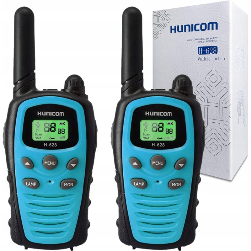 Walkie Talkie PMR krótkofalówki do 5 km VOX latarka 2 szt bezprzewodowe