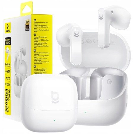 Outlet Słuchawki bezprzewodowe Baseus Bass BS1 NC douszne białe Bluetooth
