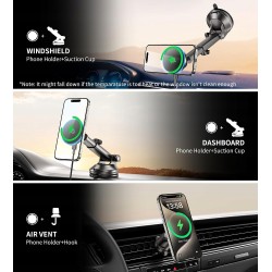 Outlet GuMosh Uchwyt samochodowy Mag-Safe z LED do iPhone 12/13/14/15