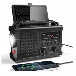 Outlet Przenośne Radio FM Solarne 12000mAh SOS Korbowe latarka powerbank